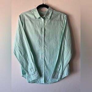 NWT Everlane Mint Pinstripe Oversized Cotton Button Down Shirt